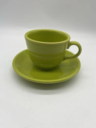 Fiestaware Coffee Mug And Saucer Homer Laughlin China Lime Green