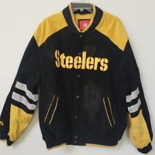 NFL Pittsburgh Steelers Suede Varsity Jacket Mens XL Classic Coat Football