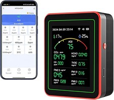 15-in-1 Air Quality Monitor Indoor CO2 Tester PM2.5 TVOC HCHO Temperature