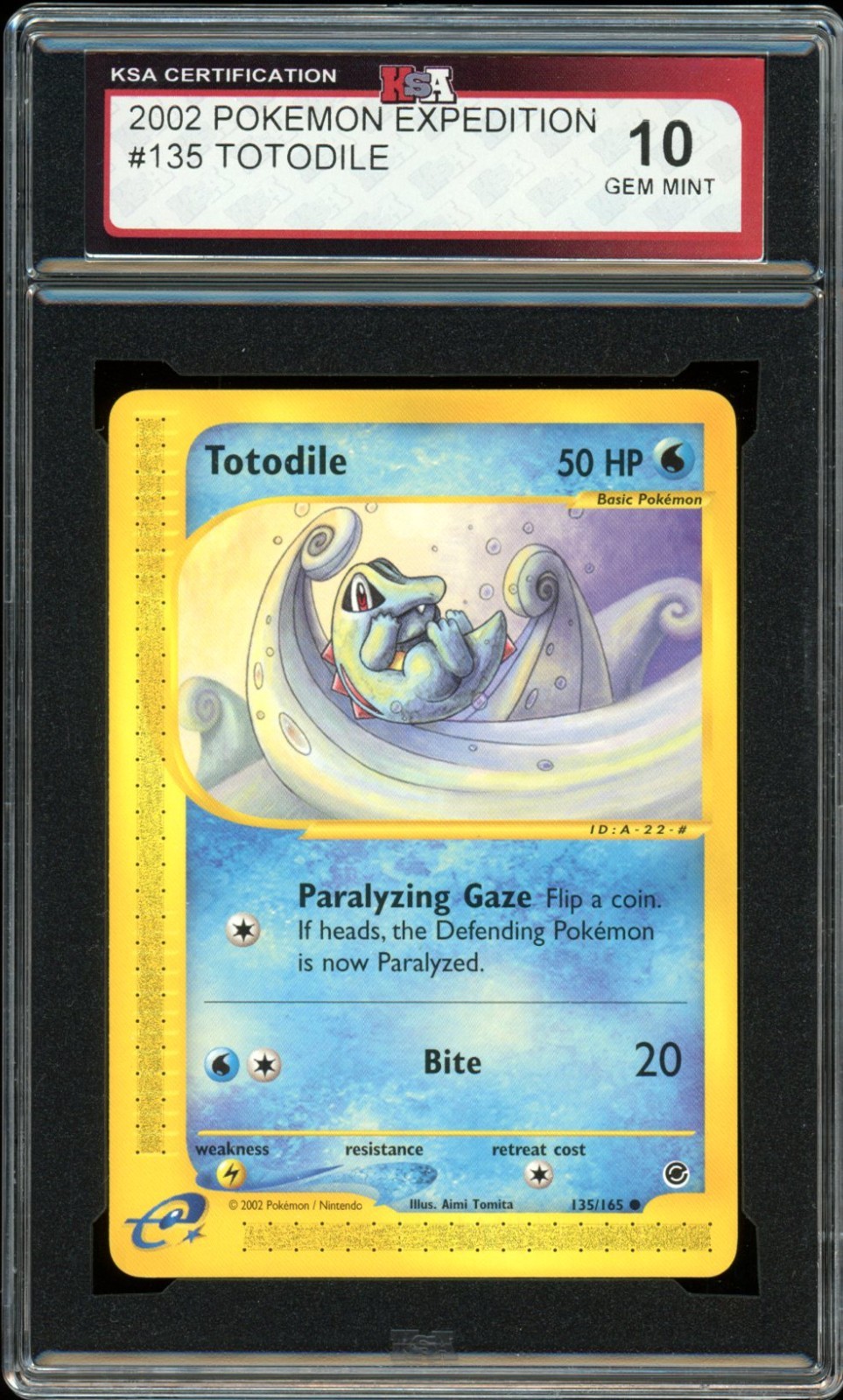 2002 Pokemon Expedition #135 Totodile KSA 10 Gem Mint