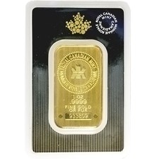 1 oz (RCM) Royal Canadian Mint Gold Bar (New w/ Assay) 4573.95 per troy oz