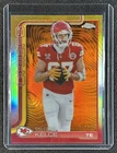 TRAVIS KELCE 2025 TOPPS CHROME #150 ETCH VARIATION ORANGE REFRACTOR SSP 25/25