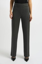Joseph Ribkoff Mid-Rise Pull On Wide Leg Pants Grey Melange