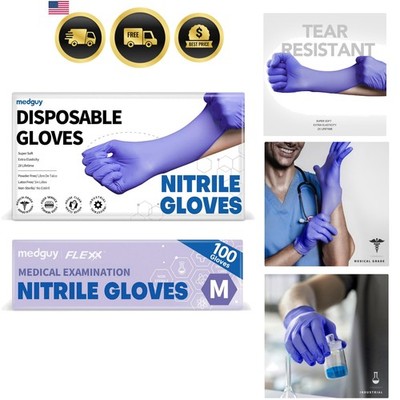 Medical Nitrile Exam Gloves, 4 Mil Powder-Free Latex-Free Disposable Food-Saf...