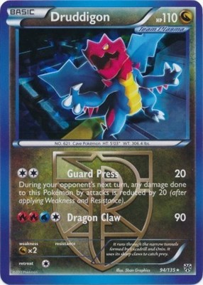 Druddigon - 94/135 - Cracked Ice Holo Plasma Claw Theme Deck Exclusive - Heavily
