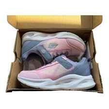 NIB Skechers S Lights Girls Size 2 Light Up Shoes Gray Pink Ombre New In Box