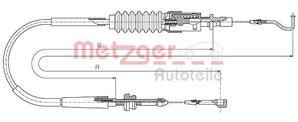 Original Metzger Throttle Cable 14.4305 for VW