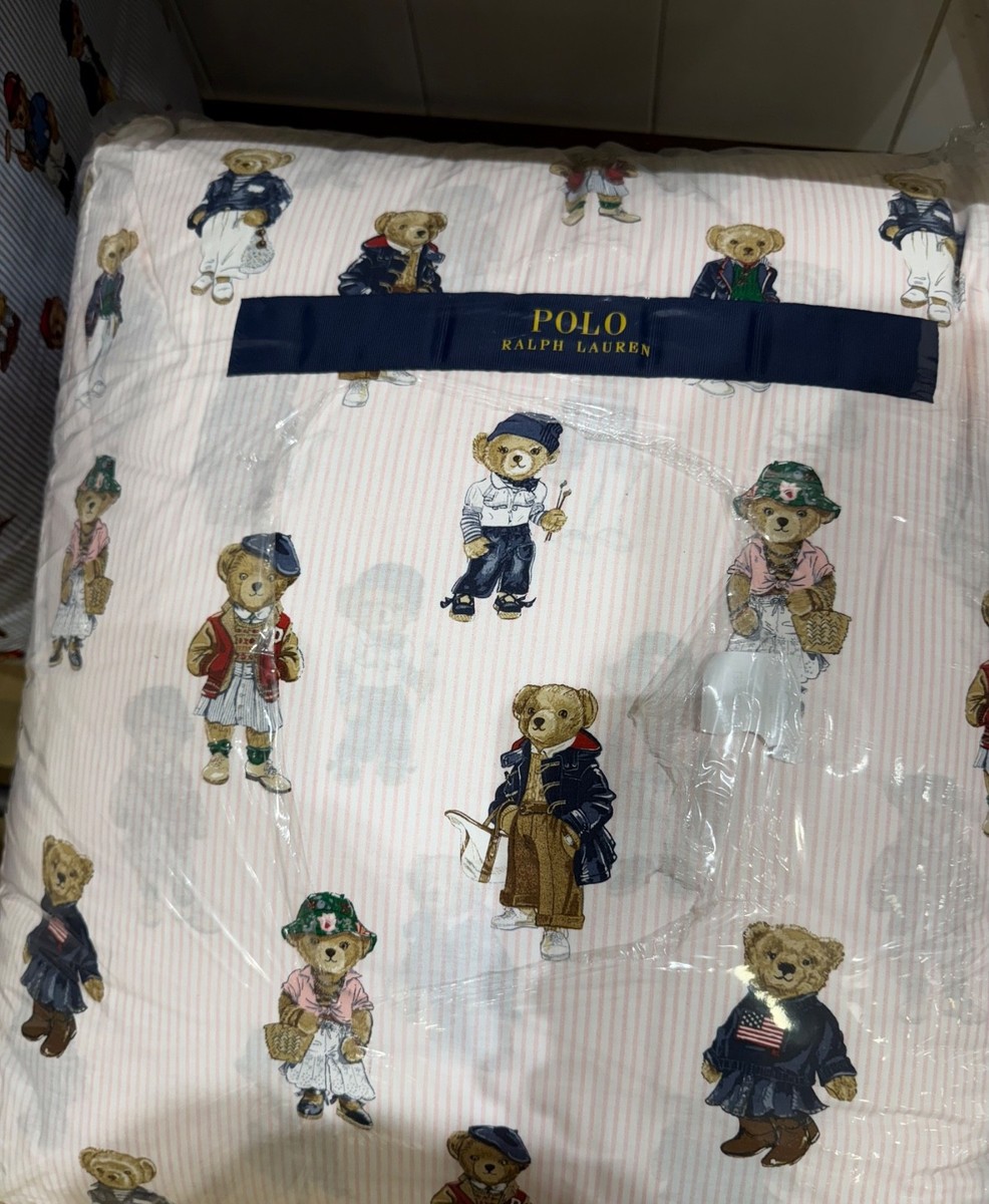 NIP POLO Ralph Lauren PINK Stripe POLO TEDDY BEAR piece