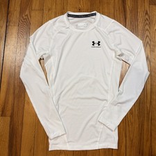Under Armour Compression Shirt Mens S Heatgear Athletic Wicking White
