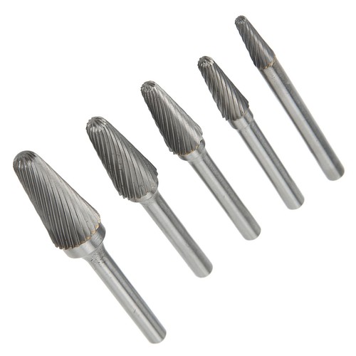 ↑ Carbide Burrs Set Single Cut Files Bits 6mm Shank For Metalwork Wood ...