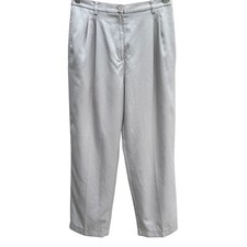 Liz Claiborne Vintage Soft High-Waisted Pleated Gray Trousers Dress Pants 10