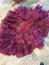 Square Dance Petticoat Medium Nylon Ruffles- 21 long - Single Ruffle Burgundy