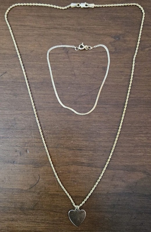 14k OTC-14k AGS Italy Stamped: Vintage; 14k AGS-OTC Bracelet/Necklace Gold Set