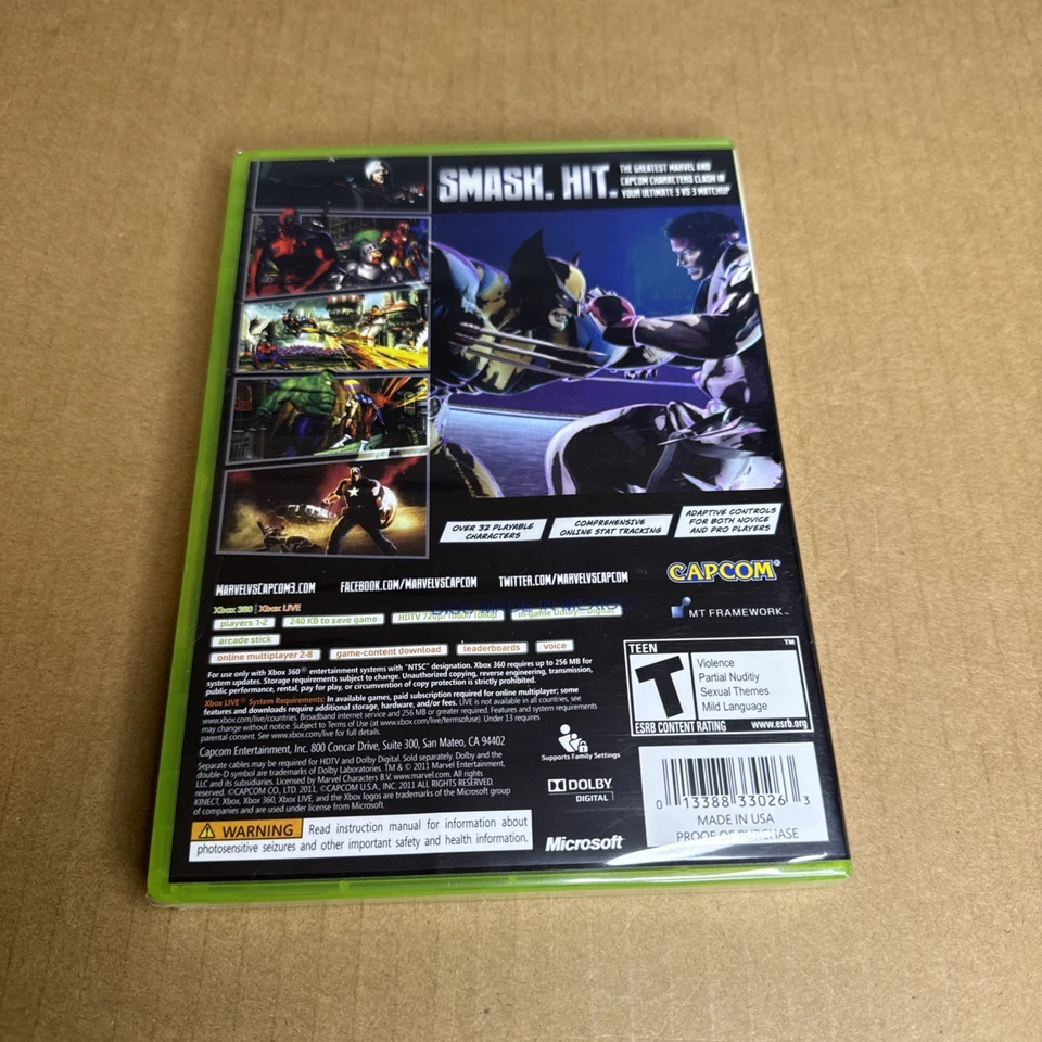 Ultimate Marvel vs. Capcom 3 (Microsoft Xbox 360, 2011) SEALED BRAND NEW - Image 2 of 3