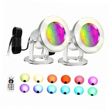 LED Pond Lights with Remote Control, 6W SS316 Stainless Steel RGB Underwater 2