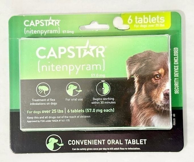 Capstar Nitenpyram 6 Doses for Dogs (over 25 lbs) - Exp. 01/2027