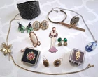 Vintage Estate Mixed Costume Jewelry Lot  17 Pcs Some Signed Wear Repair Craft
