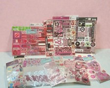 Lot of Valentines Day stickers- Hearts, Love, Scrapbooking, kisses, chocolates