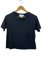 C&C California Womens Boxy T Shirt Short Sleeve Cotton Modal Black Size XS New