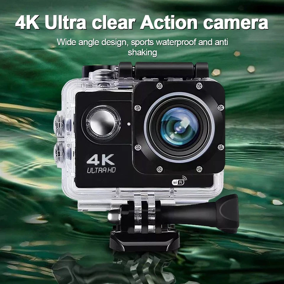 Neu 4K Sport 140° Action Kamera Ultra HD WiFi Wasserdicht Fernbedienung - Bild 4 von 4