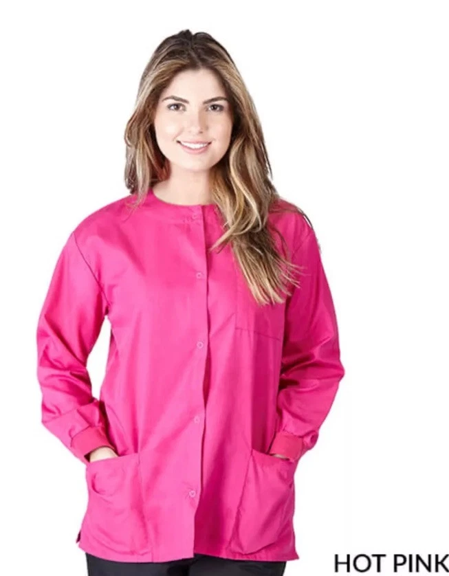 Medical Nursing NATURAL UNIFORMS Warm Up Top Scrubs Jackets Lab Coats for Women - Image 2 of 4