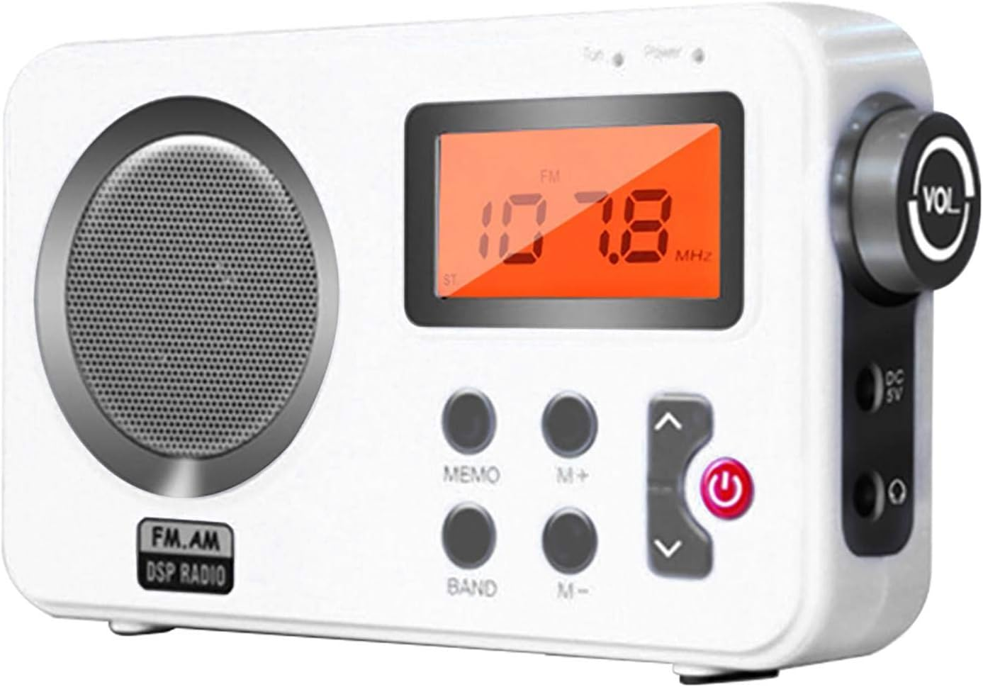 Shower Radio Speaker, FM/AM Radio with LCD Display, Portable Stereo with Earphon