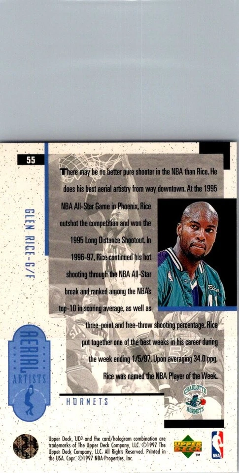 1996-97 Upper Deck UD3 #55 Glen Rice *2565 - Image 2 of 2
