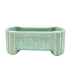Vintage Nelson Mccoy Art Pottery Pastel Green Window Box Planter Art Deco
