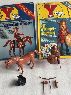 2x YPS Nr. 154 & 157 Gimmicks Play Big: Wikinger Häuptling & Streitross 1978