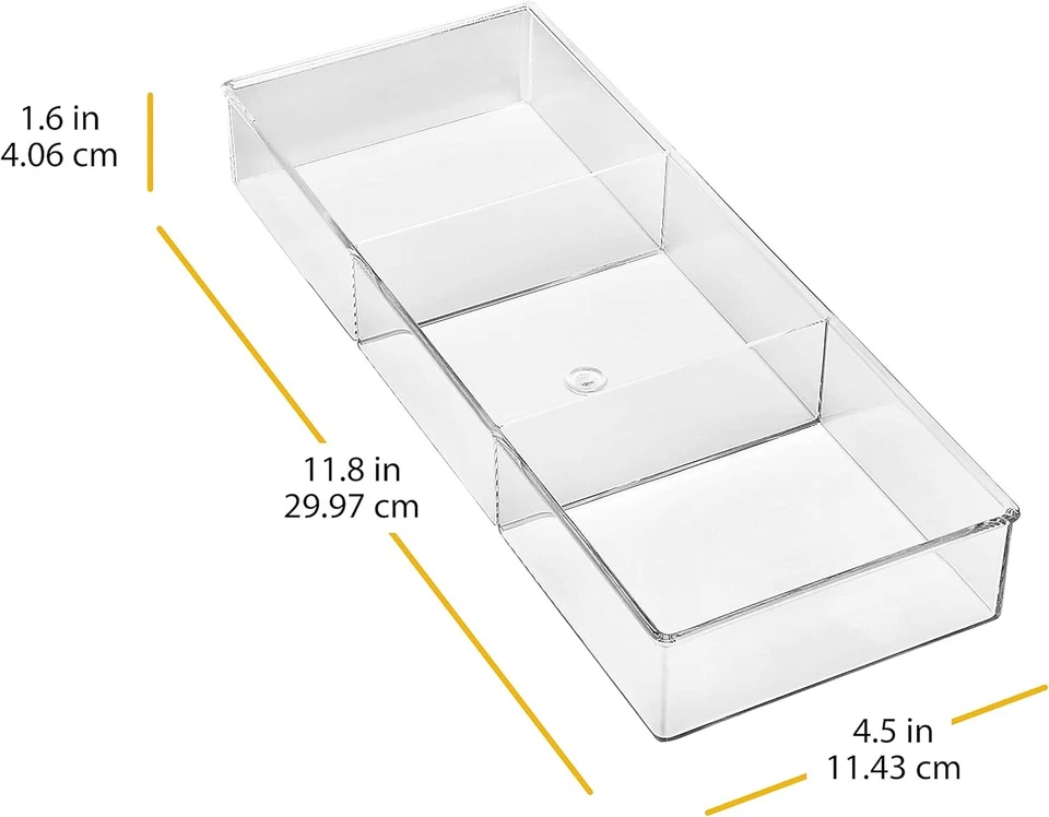 3-Section Clear Plastic Drawer Organizer – Easy Clean Resin Storage - Image 3 of 3