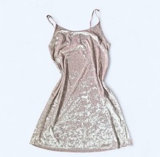 NEW Victoria's Secret XS Velvet Slip Dress Pink Chemise Nightgown Small