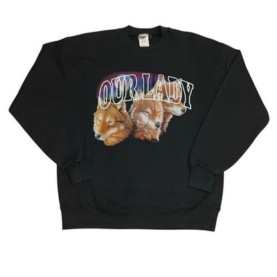 Vintage 90s Wolves Our Lady Nature Crewneck T-Shirt Size Large