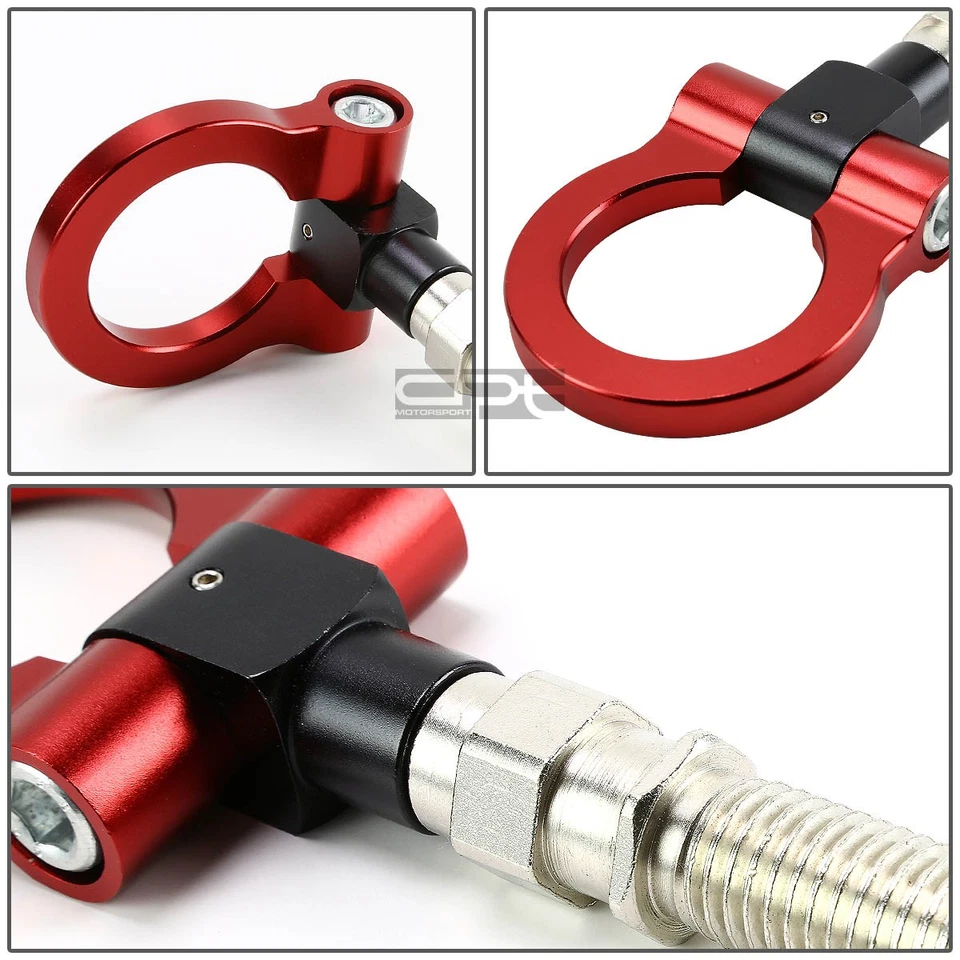 1.88" APERTURA JDM COCHE JAPONÉS ALUMINIO ROJO CARRERAS REMOLQUE GANCHO KIT DE TRANSPORTE Foto 2 de 4