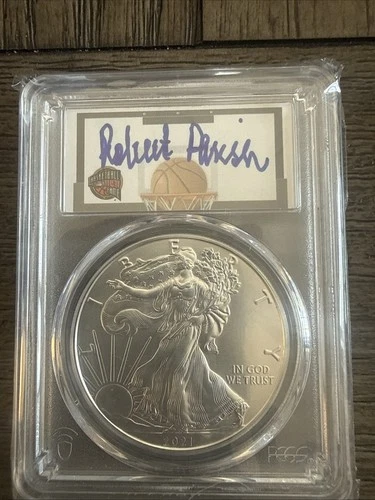 2021 $1 Silver Eagle Type-1 PCGS MS70 FDOI NMBHOF Robert Parish Signature