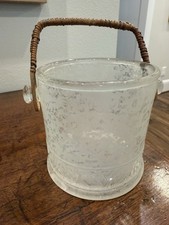 Ice Bucket, vintage, frosted glass, With Wick...