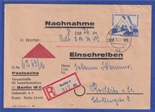 DDR 1951 Mi.-Nr. 282-283 (je 2mal) als MiF auf R-Nachnahme O BERLIN W 8