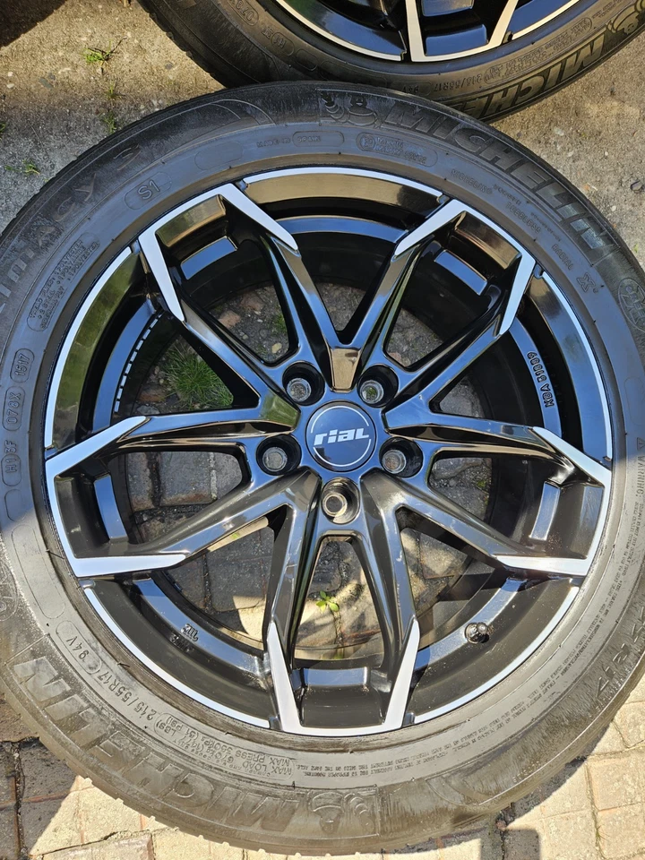 Felgen Rial LUC 17" 5x115 Sommerreifen 215/55 Isignia Astra Schwarz Silber - Bild 4 von 4