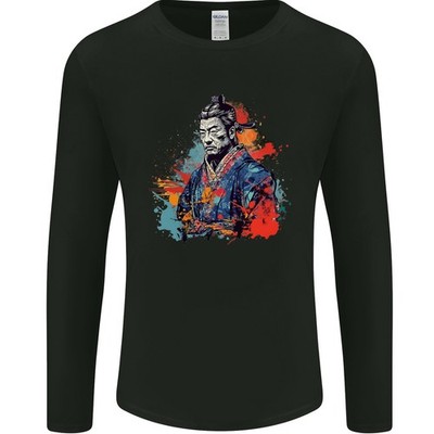 Samurai Älterer Fantasie Warrior Ronin Bushido Herren Langarm T-Shirt