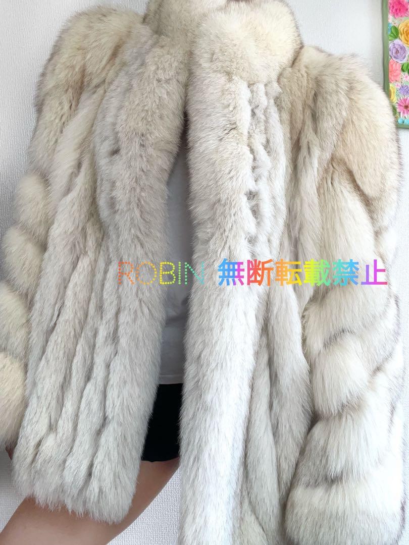 ジャケット・アウター SAGA FOX Silver Fox Long Coat 120cm HOODED_SILVER_FOX_FUR_COAT_SAG