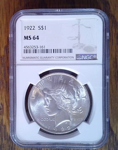 1922-P BU Silver Peace Dollar NGC MS64 (161)