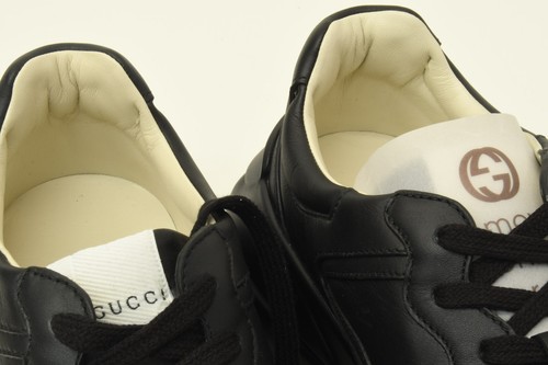 Authentic Gucci Rhyton Sega Red Logo Black Sneakers Size 6.5 Athletic Shoes - Picture 12 of 16