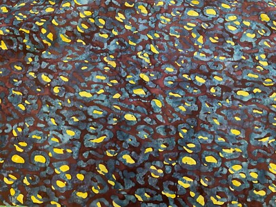 BANYAN BATIK-AFRICAN VIOLETS-CORNFLOWER COLLECTION #NO-80163.44-BLUE/GOLD-BTY