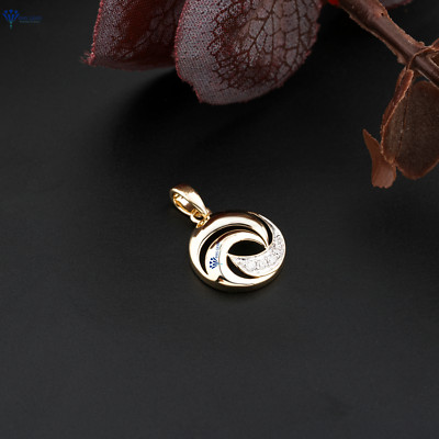 0.040 TCW Moissanite Round Brilliant Cut Fancy Diamond Pendant 10K Rose Gold