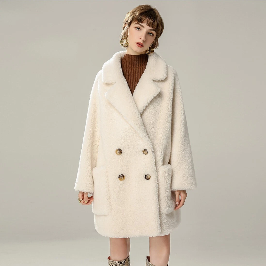 Lamb wool deals teddy coat