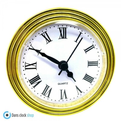 86mm Quartz Replacement Gold Bezel Clock Inserts Roman
