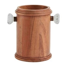 Mud Pie Circa Door Knob Mango Wood Beaded Edge Kitchen Cooking Utensil Holder