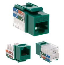 Cat5e Green Keystone Jack 45 Degree Punch Down Network Connector Multi-Pack LOT