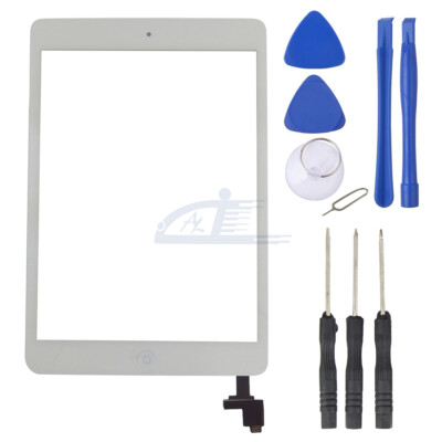 White Touch Screen Glass Digitizer & Tools for iPad Mini 1 2 A1432 A1454 A1455