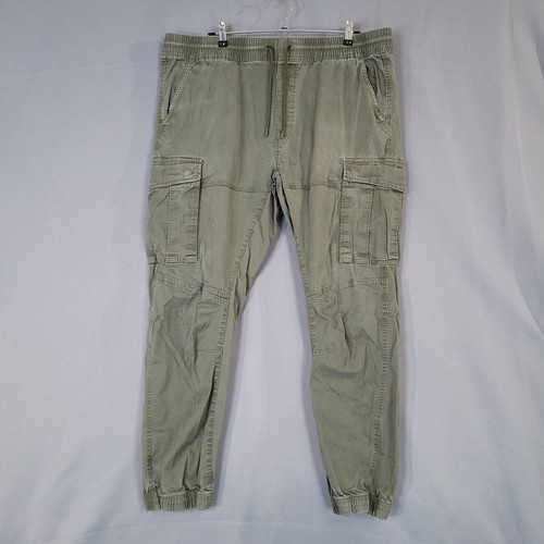 H&M Men's Jogger Cargo Pants Drawstring Waistline Mid Rise Green Size 2XL