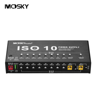 MOSKY ISO10 Power Supply DC Outputs 5V USB Output for 9V 12V 18V